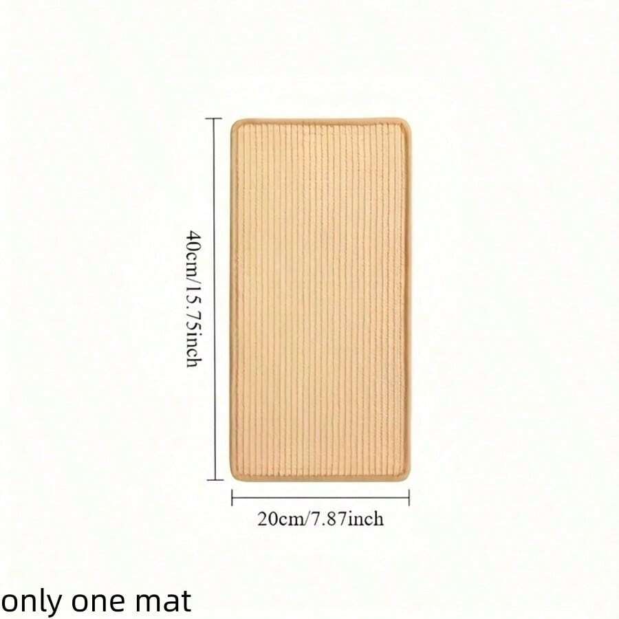 Vertical woven cat scratching post featuring a non-slip base and beige woven pattern, made from durable sisal material.